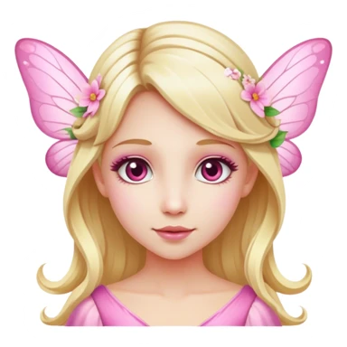 coquette pink, fairy, blonde hair, cool tone, hazel eye, pretty, medium long hair sticker
