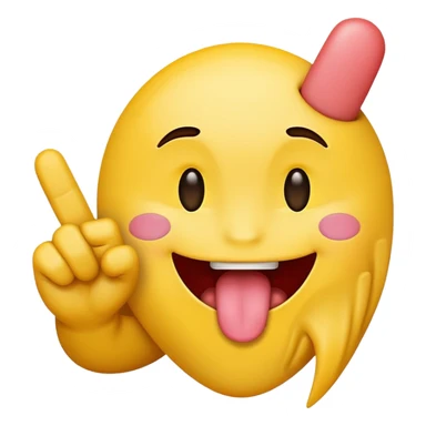 Emoji with tounge out with middle finger  sticker