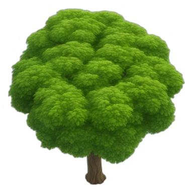 Tree as seen from the sky, looked down from the top, simplified and photorrealistic sticker