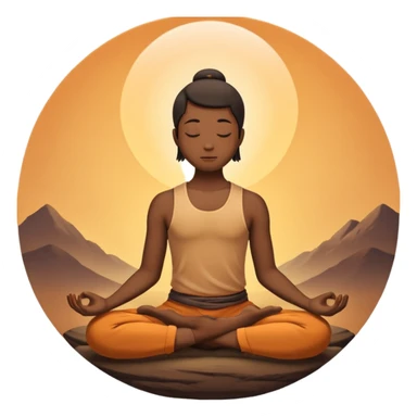 silhouette meditating inside a circle sticker