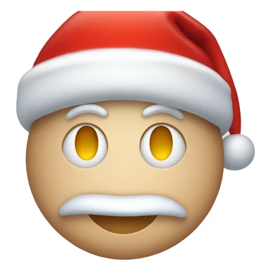 blushing smiley face with a santa hat sticker