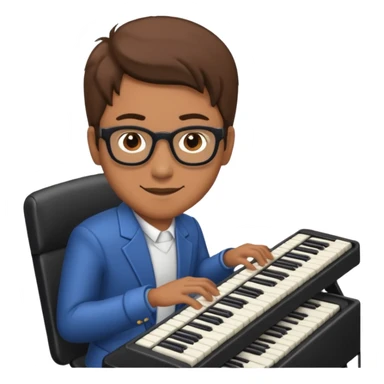 keyboardist with keyboard sticker