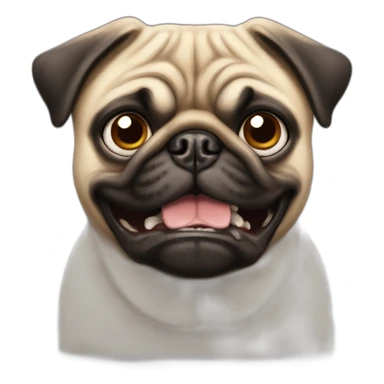 pug angry face sticker