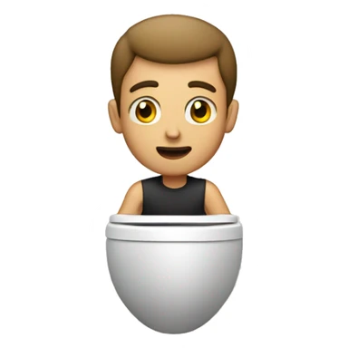  guy on toilet  sticker