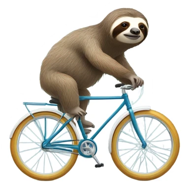 Sloth riding a bicycle sticker