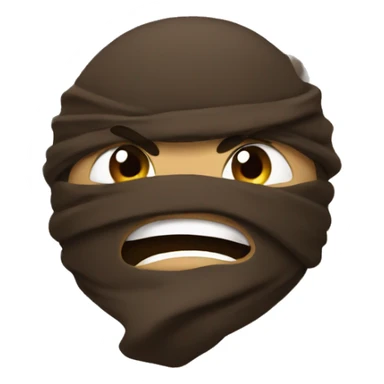 mad poop ninja emoji sticker