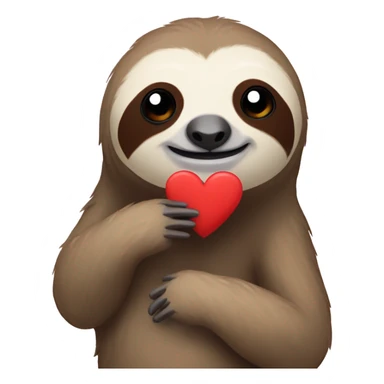 Sloth with a heart sticker