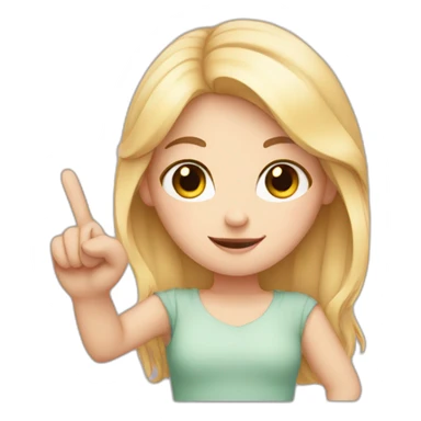 white girl showing three fingers sticker