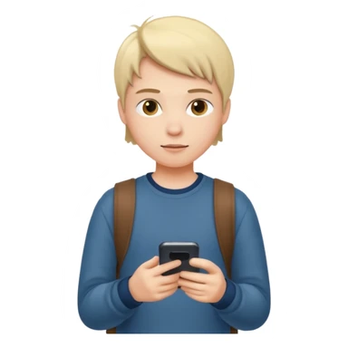 student texting on a smartphone sticker