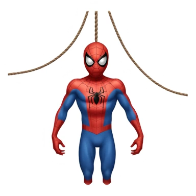spiderman hanging himself with a noose made of webs sticker