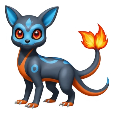 Shiny Duskull-Umbreon-Charmeleon-Fakémon-hybrid-creature (full body)  sticker