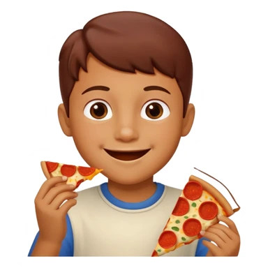 child eating a pizza sticker