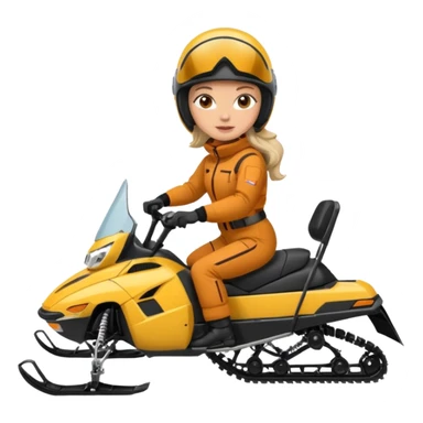 Woman on snowmobile sticker