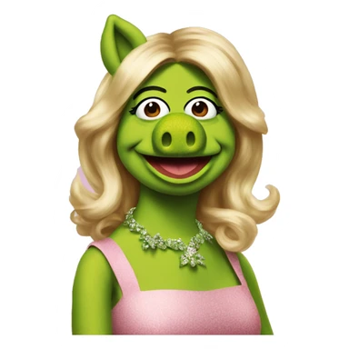 Kermit the frog and miss piggy mixd together  sticker