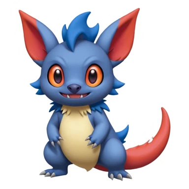 Cute adorable Stitch-Salandit-Noibat-Zangoose-fusion, full body sticker