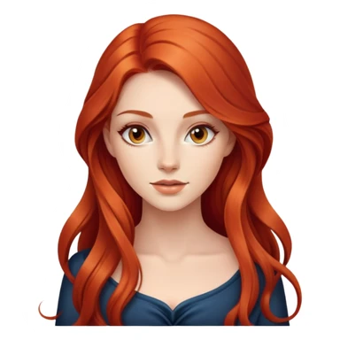 beautiful young woman with long red hair, elegant appearance sticker