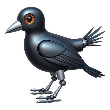 black robotic bird sticker