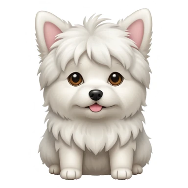 Shaggy white small dog sticker
