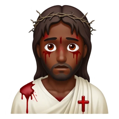 Dark skin christ injured sticker
