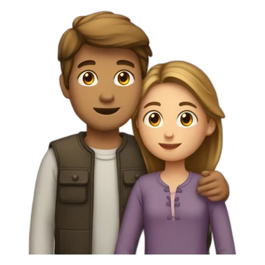 Garçon et fille qui se font un câlin sticker