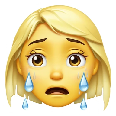 A crying emoji, with tears that freeze sticker