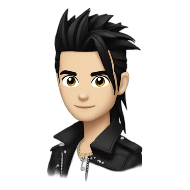 bill kaulitz, black hair, singing sticker