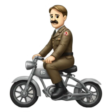 hitler sitting on a bike sticker