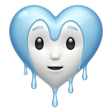 white heart melting sticker