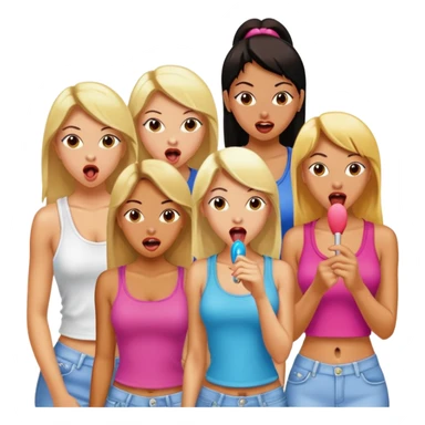 year 2000's theme baddies tongues out sticker