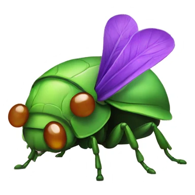Bug emoji with fancy hat sticker