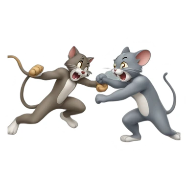 Tom and Jerry fight sticker