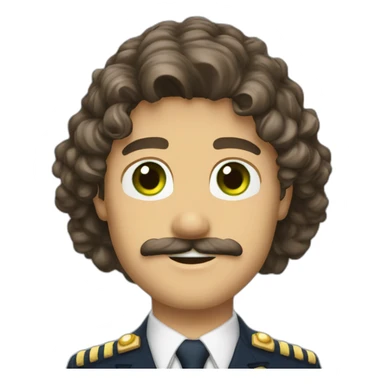 man-young-long-curly-hair-italian-green-eyes-mustache-marine-suit sticker