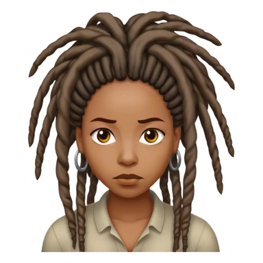 Black woman with locs mad sticker