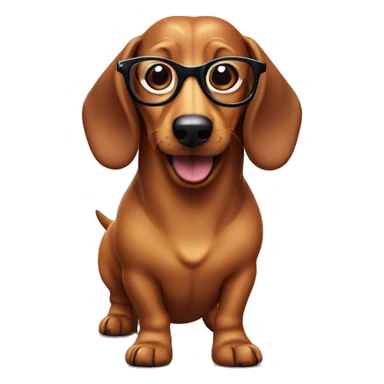 sausage dog with glasses
 sticker