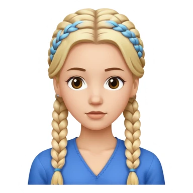 white girl with full braided blonde hair, side cornrows sticker