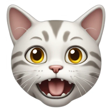 terrified cat sticker