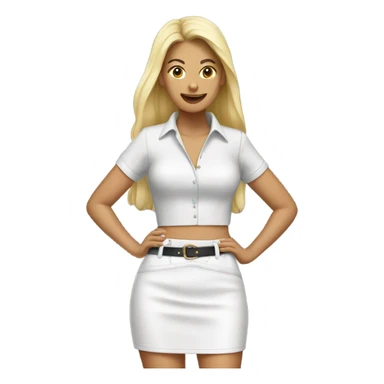 White High waisted leather skirt isolated sticker