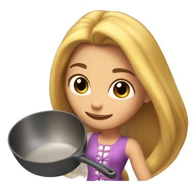 Rapunzel with a frying pan sticker