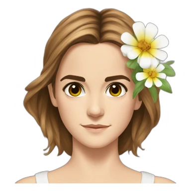 Emma Watson qui tient une fleur sticker