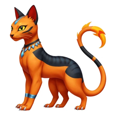 Salandit-Torracat-Bastet-Fakémon-hybrid-creature (full body)  sticker