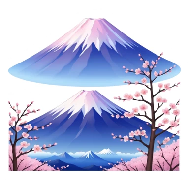 Cherry blossom scenery, Mount Fuji sticker