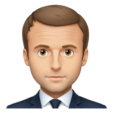 Emmanuel Macron with French flag background sticker