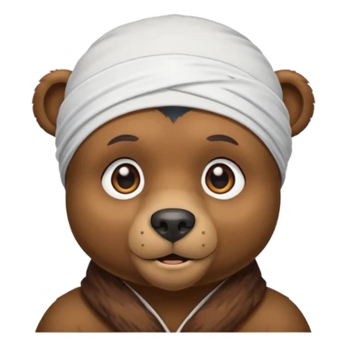 Сделай лицо медведя в белой дюраге sticker