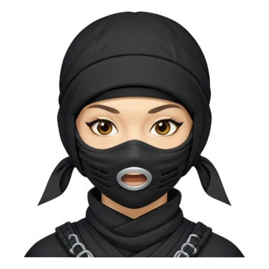 Female Ninja with mask covering mouth sticker