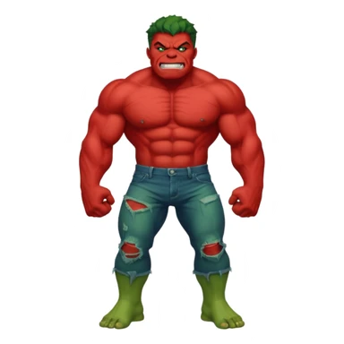 hulk vermelho sorindo sticker