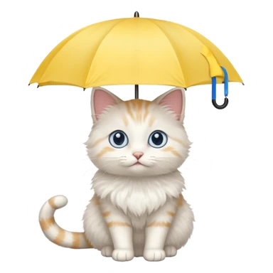 Cat with yellow umbrella sticker