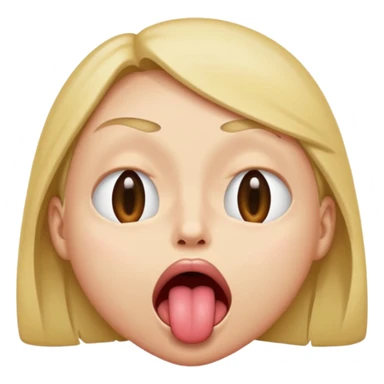 One eye closed the other eye open looking up with sour look on face with tounge out sticker