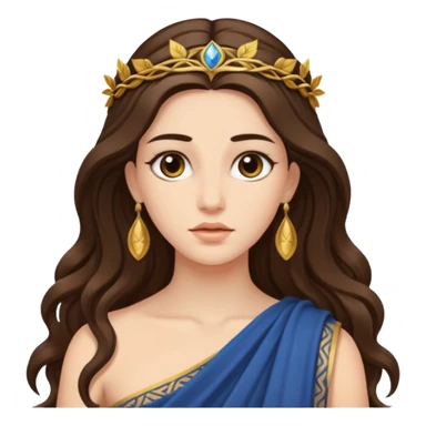 greek goddess long brunette hair sticker