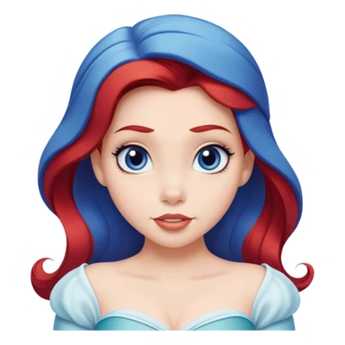 Disney human Ariel in white and blue outfit, exploring with curious expression sticker