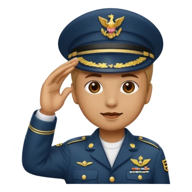 Emoji a la mitad saludo militar sticker